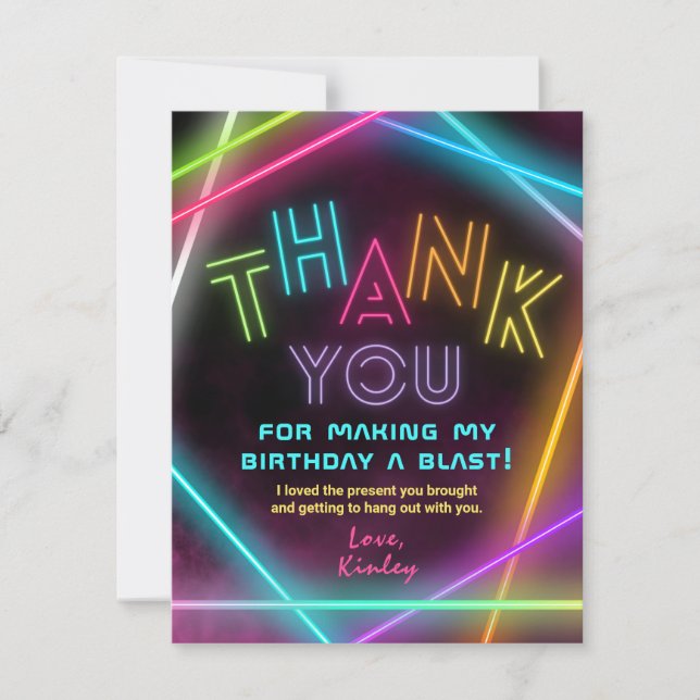 Cartões de agradecimentos da etiqueta laser | Fest (Frente)