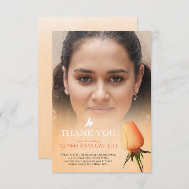 Cartões de agradecimentos da família de fotos em l (Frente/Verso)