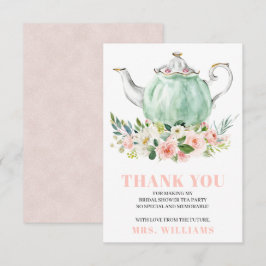 Cartões de agradecimentos da Festa de Chá chá de p