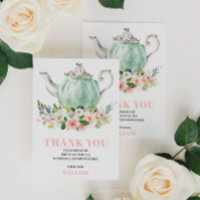 Cartões de agradecimentos da Festa de Chá festa de