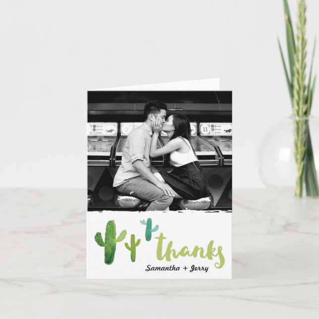 Cartões de agradecimentos da foto do cacto da (Frente)