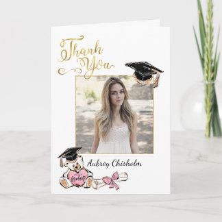 Cartões de agradecimentos da graduação da foto