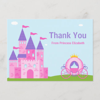 Cartões de agradecimentos da princesa festa de