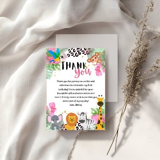 Cartões de agradecimentos da selva