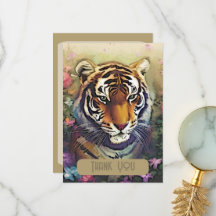 Cartões de agradecimentos da ventoinha do Tigre