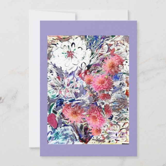 Cartões de agradecimentos Dahlias (Frente)