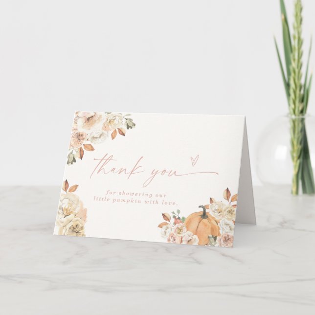 Cartões de agradecimentos de abóbora, Boho Fall Ba (Frente)