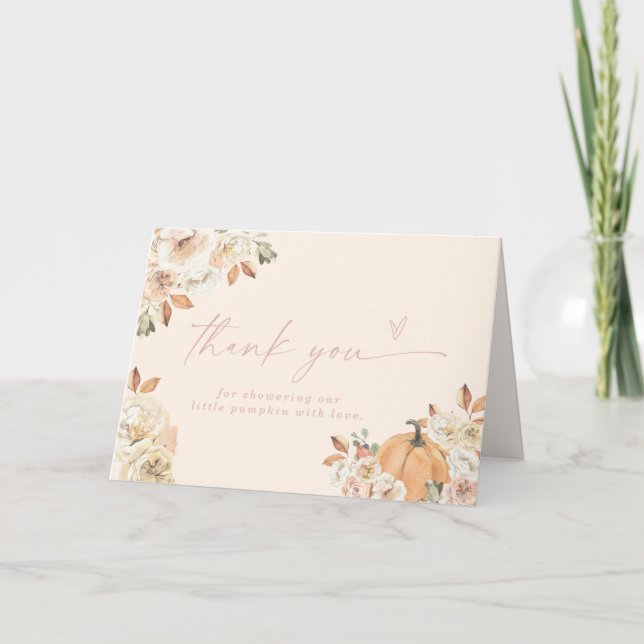 Cartões de agradecimentos de abóbora, Boho Fall Ba (Frente)