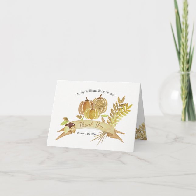 Cartões de agradecimentos de Abóbora de Lâmpada de (Frente)