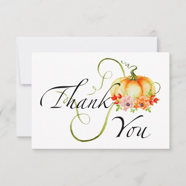 Cartões de agradecimentos de abóbora doce (Frente)