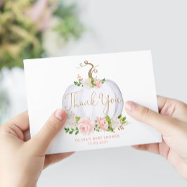 Cartões de agradecimentos de abóbora floral