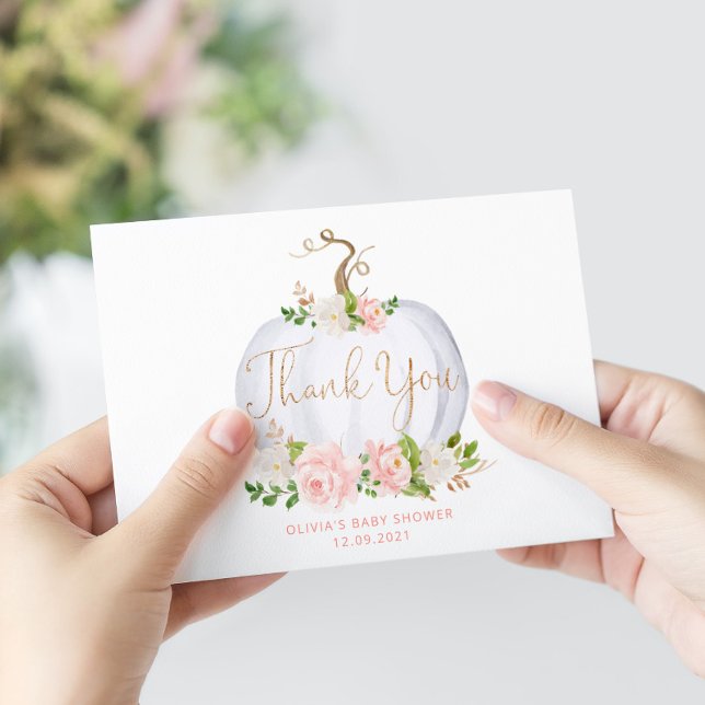 Cartões de agradecimentos de abóbora floral (Criador carregado)