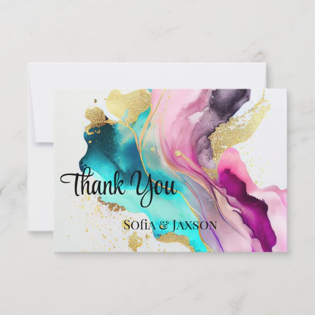 Cartões de agradecimentos de Abstrato de mármore (Frente)