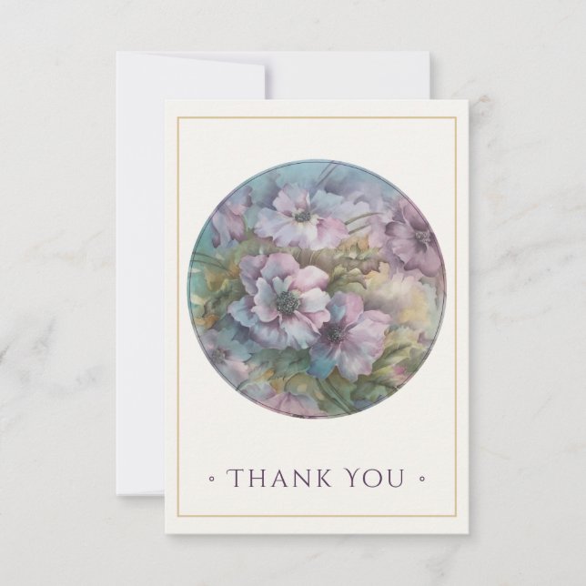 Cartões de agradecimentos De Anêmonas Pintadas À M (Frente)