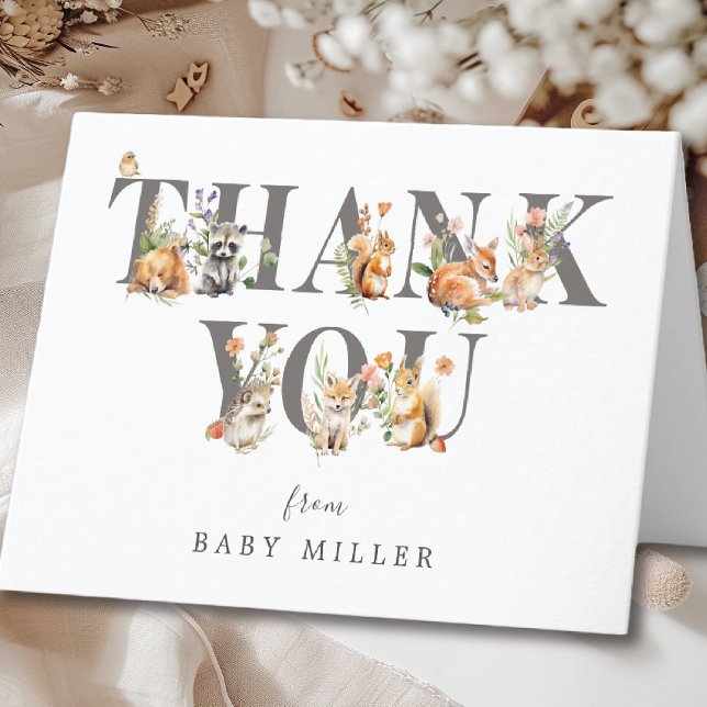 Cartões de agradecimentos De Animais Da Floresta D (Criador carregado)
