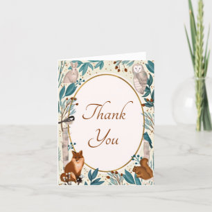 Cartões de agradecimentos de animais florestais
