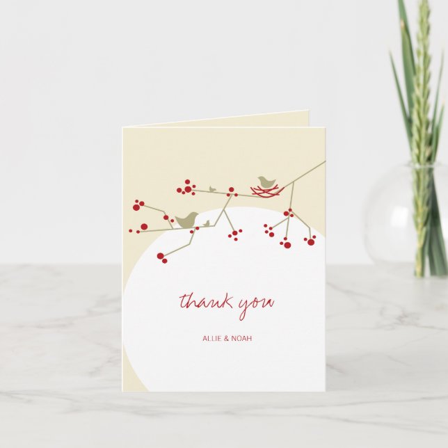 Cartões de agradecimentos de aninhamento de pássar (Frente)