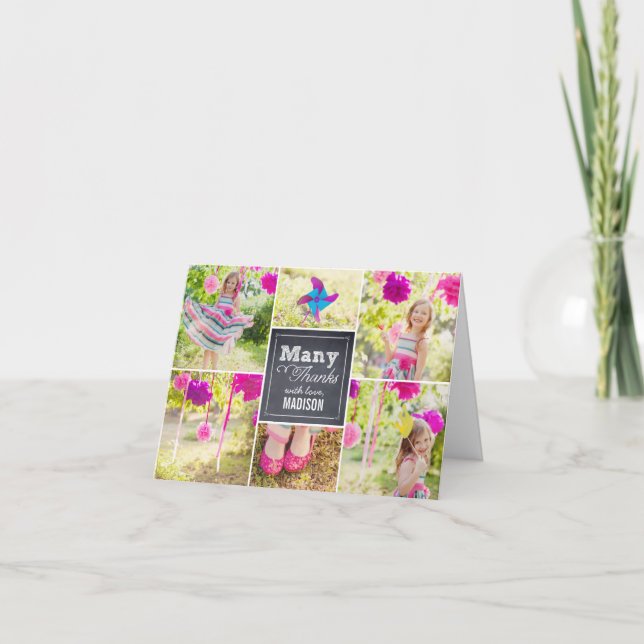 Cartões de agradecimentos de Aniversário de Colage (Frente)