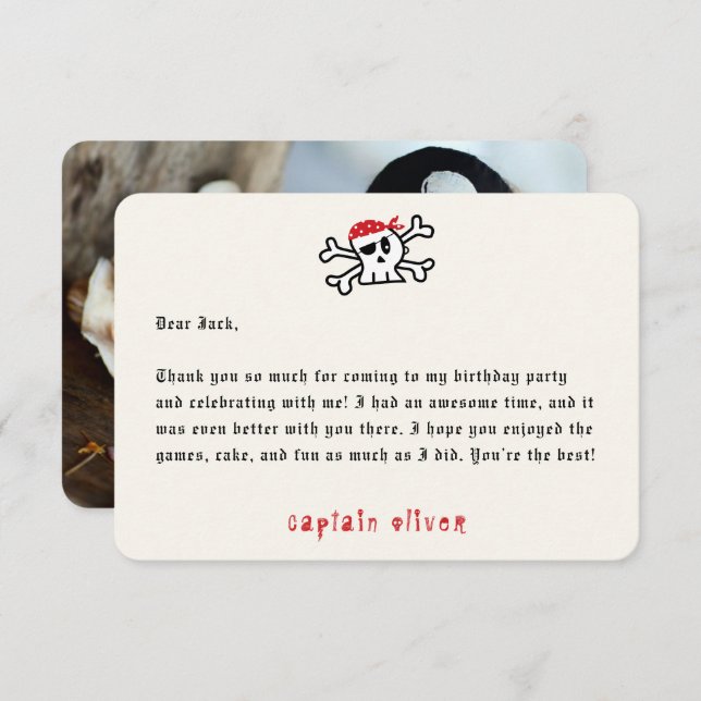 Cartões de agradecimentos de Aniversário de crianç (Frente/Verso)