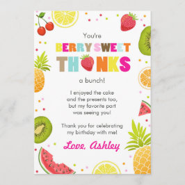 cartões de agradecimentos de aniversário de Fruta 