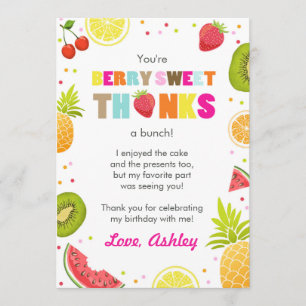 cartões de agradecimentos de aniversário de Fruta
