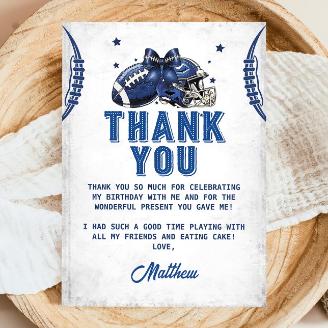 Cartões de agradecimentos de aniversário de futebo (Criador carregado)