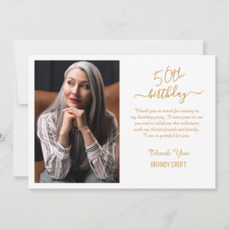 Cartões de agradecimentos de aniversário de ouro m