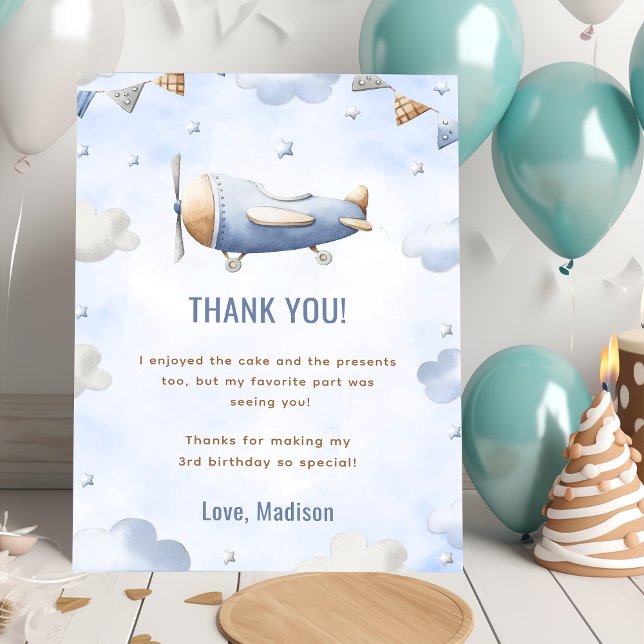 Cartões de agradecimentos de Aniversário do Avião  (Criador carregado)