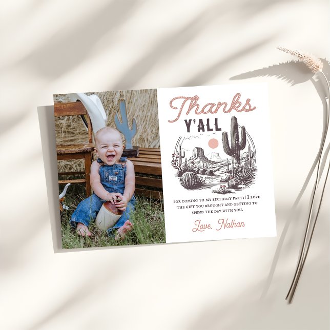 Cartões de agradecimentos de aniversário do cowboy (Criador carregado)