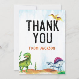 Cartões de agradecimentos de aniversário do Dinoss