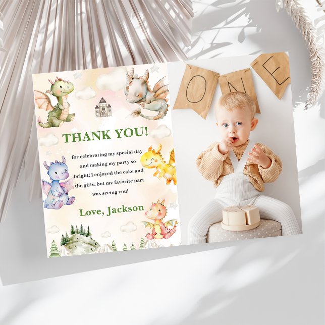 Cartões de agradecimentos de Aniversário do Dragão (Criador carregado)