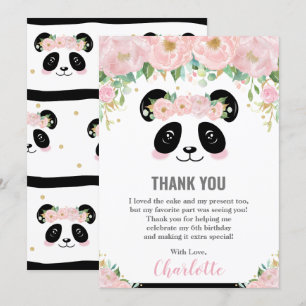 Cartões de agradecimentos de Aniversário do Panda,