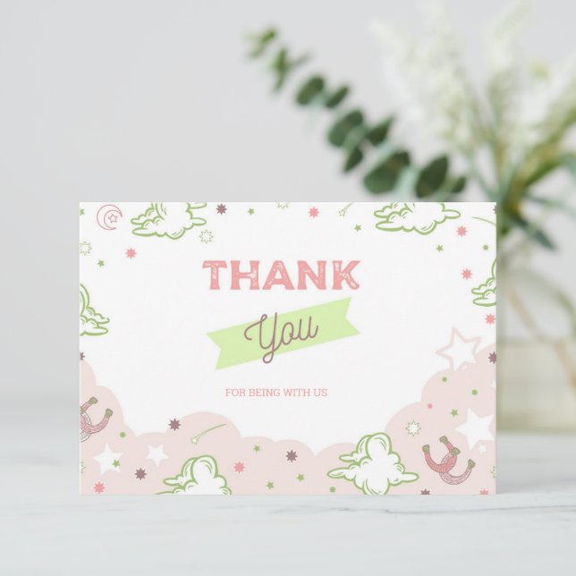 Cartões de agradecimentos de Aniversário do Primei (Em pé/Frente)