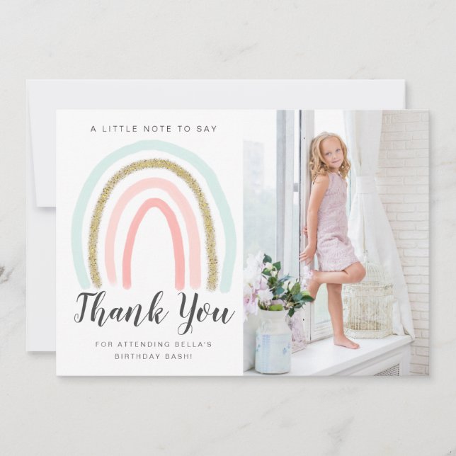 Cartões de agradecimentos de aniversário do Rainbo (Frente)