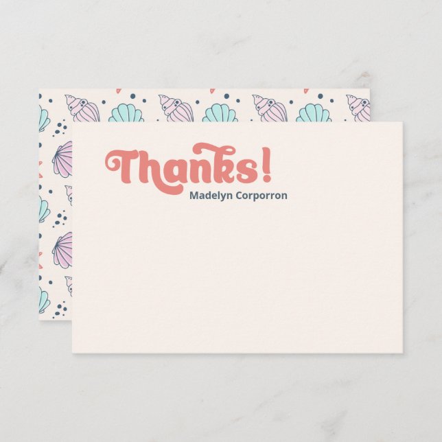 Cartões de agradecimentos de Aniversário do Sea Sh (Frente/Verso)