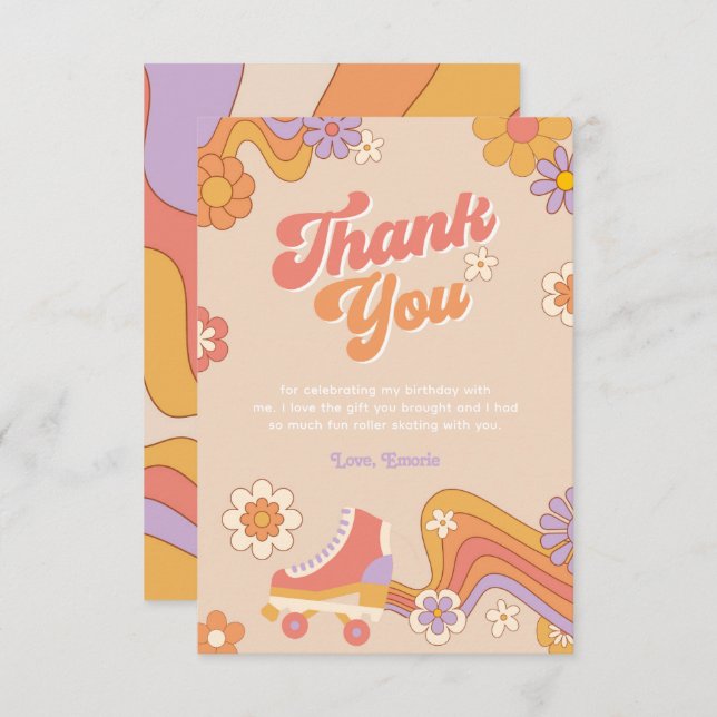 Cartões de agradecimentos de aniversário do Skate  (Frente/Verso)