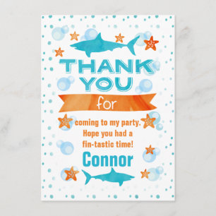 Cartões de agradecimentos de Aniversário do Tubarã
