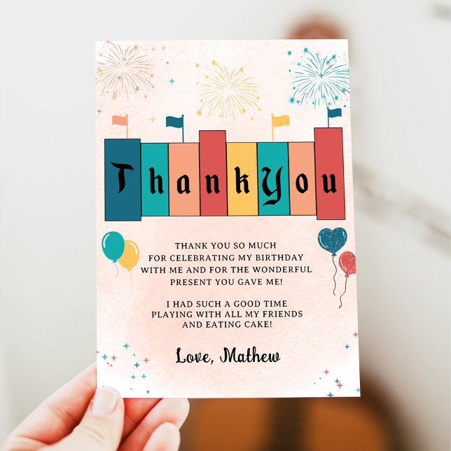 Cartões de agradecimentos de aniversário mágico da (Criador carregado)