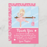 Cartões de agradecimentos de aniversário rosa-rosa