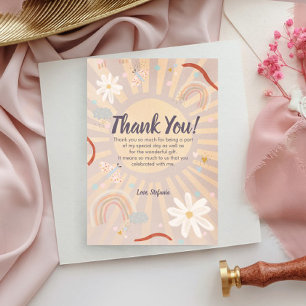 Cartões de agradecimentos de aniversário rosa-sol