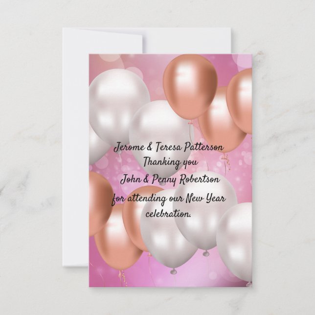 Cartões de agradecimentos de Ano Novo. (Frente)