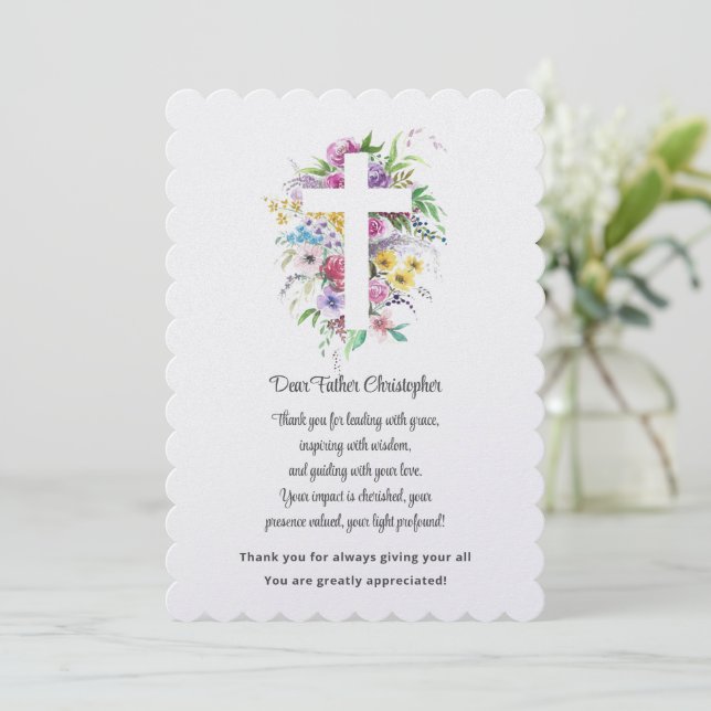 Cartões de agradecimentos de Apreciação do Pastor (Em pé/Frente)