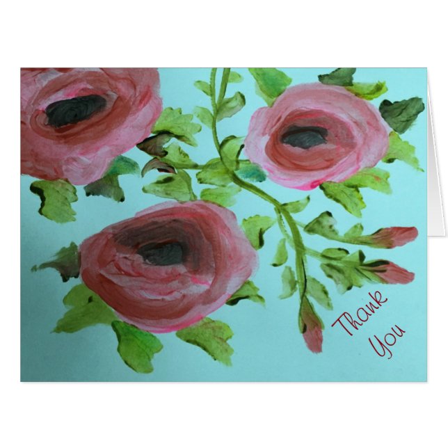 Cartões de agradecimentos de aquarela (Frente horizontal)