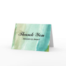 cartões de agradecimentos de aquarela abstrato ver