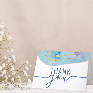 Cartões de agradecimentos de Aquarela Azul Roxo-R