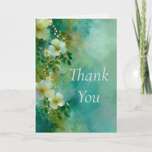 Cartões de agradecimentos de Aquarela Floral Verde