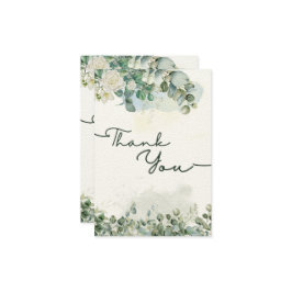 Cartões de agradecimentos de Aquarela Floral Verde