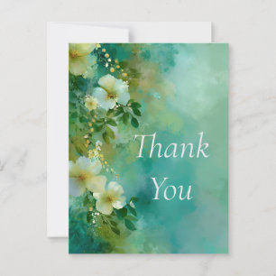 Cartões de agradecimentos de Aquarela Floral Verde