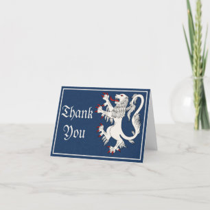Cartões de agradecimentos de Argent Lion Rampant