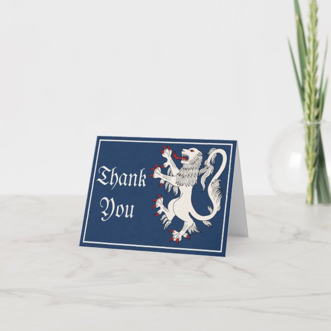 Cartões de agradecimentos de Argent Lion Rampant (Frente)